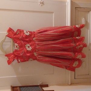 Handmade girls coral dressy dress